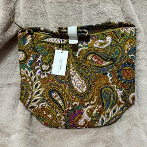 Vera Bradley Mustard Multicolor Paisley Quilted Tote
